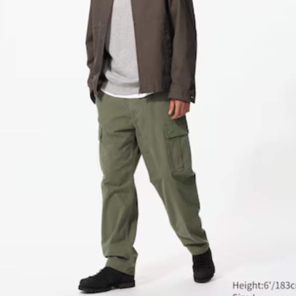 Uniqlo - Olive / Khaki Cargo Pants - Size XL (Waist=36) - Picture 13 of 15